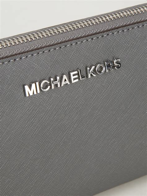 michael kors gray leather wallet|More.